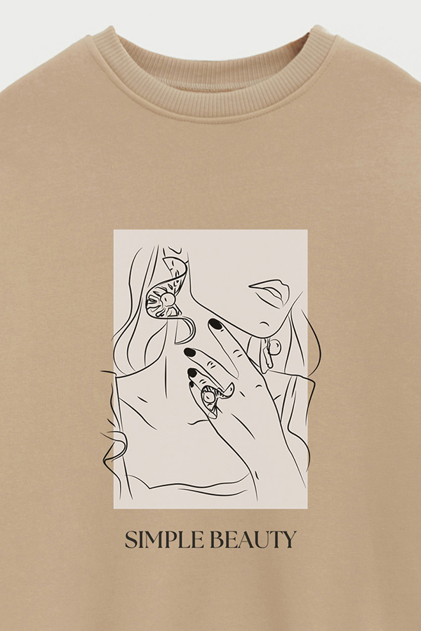 BUZO CREWNECK ESTAMPADO BT SIMPLE BEAUTY