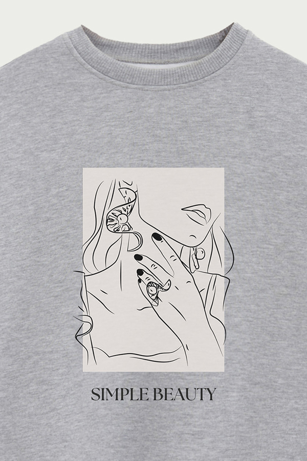 BUZO CREWNECK ESTAMPADO BT SIMPLE BEAUTY