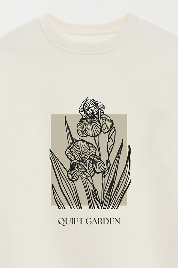 BUZO CREWNECK ESTAMPADO BT QUIET GARDEN