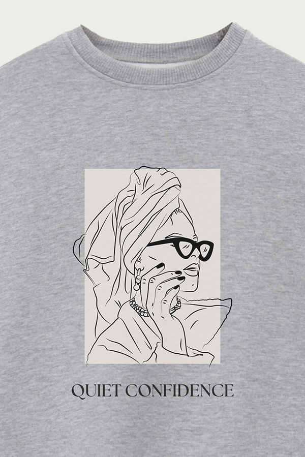 BUZO CREWNECK ESTAMPADO BT QUIET CONFIDENCE