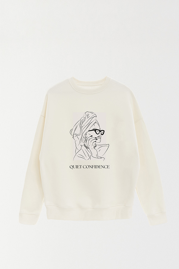 BUZO CREWNECK ESTAMPADO BT QUIET CONFIDENCE