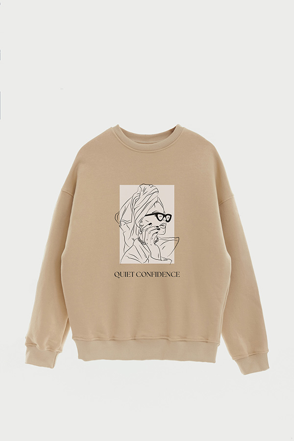 BUZO CREWNECK ESTAMPADO BT QUIET CONFIDENCE