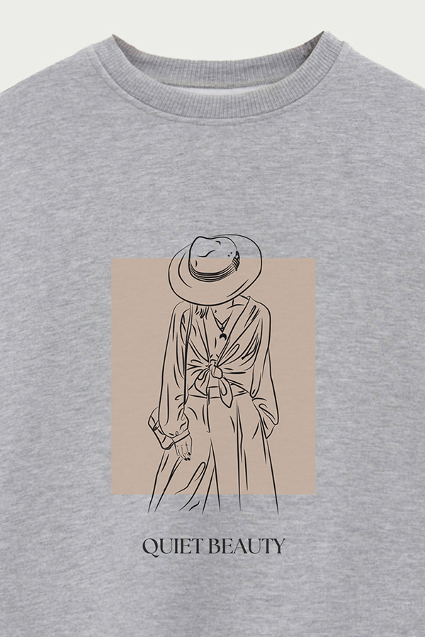 BUZO CREWNECK ESTAMPADO BT QUIET BEAUTY