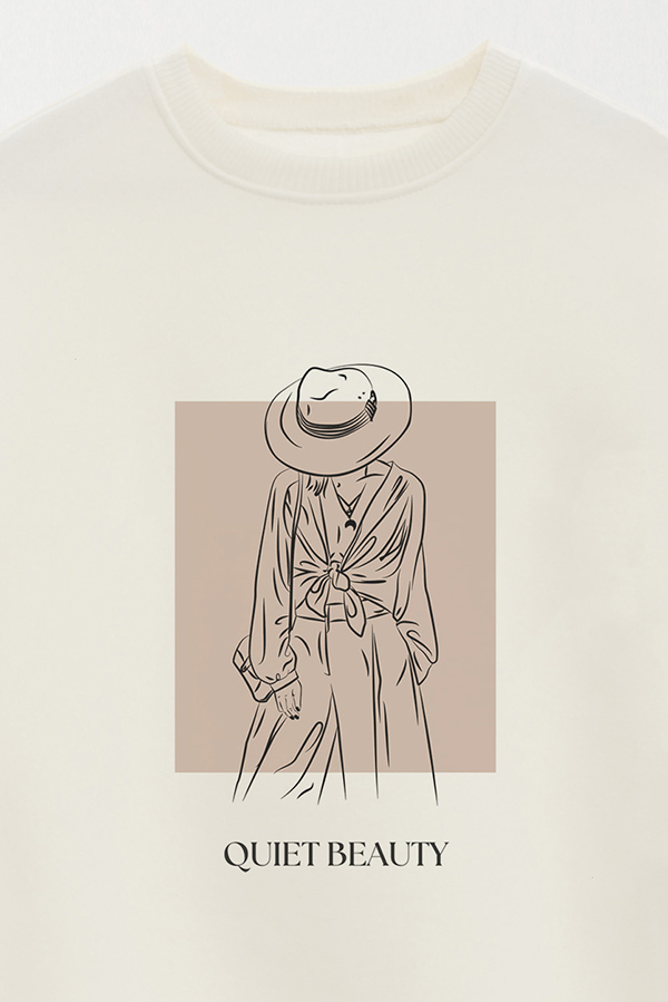 BUZO CREWNECK ESTAMPADO BT QUIET BEAUTY