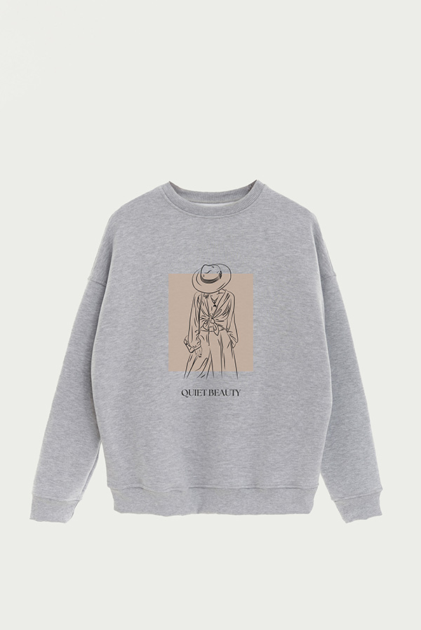 BUZO CREWNECK ESTAMPADO BT QUIET BEAUTY