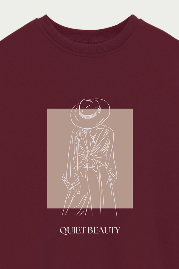 BUZO CREWNECK ESTAMPADO BT QUIET BEAUTY