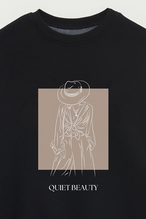 BUZO CREWNECK ESTAMPADO BT QUIET BEAUTY