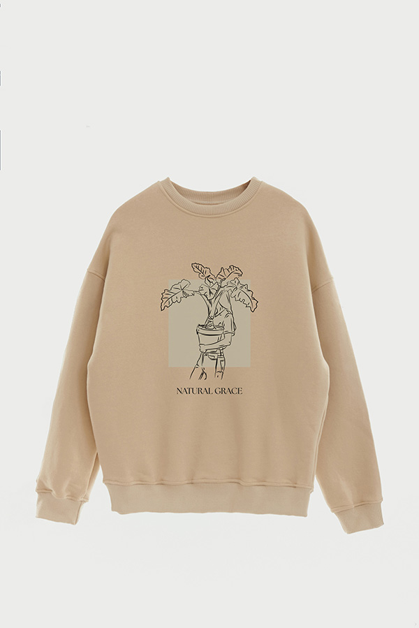BUZO CREWNECK ESTAMPADO BT NATURAL GRACE