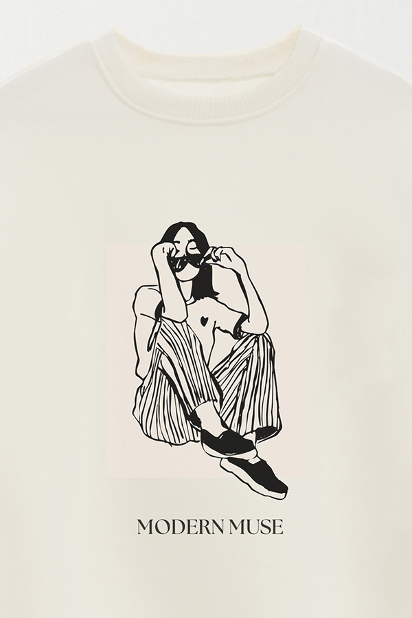 BUZO CREWNECK ESTAMPADO BT MODERN MUSE