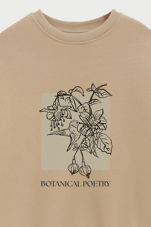 BUZO CREWNECK ESTAMPADO BT BOTANICAL POETRY