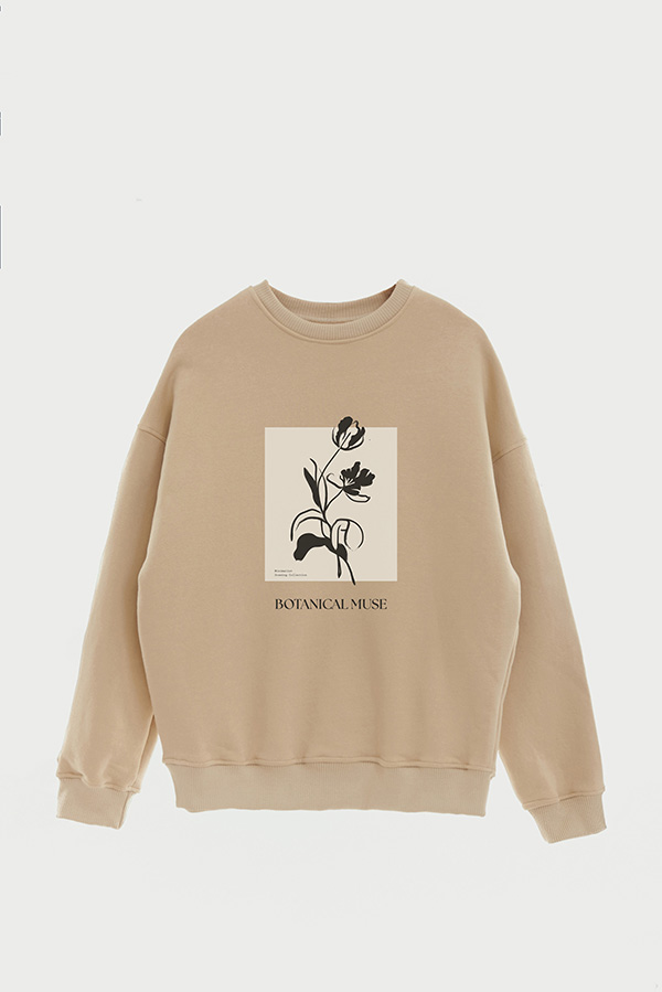 BUZO CREWNECK ESTAMPADO BT BOTANICAL MUSE
