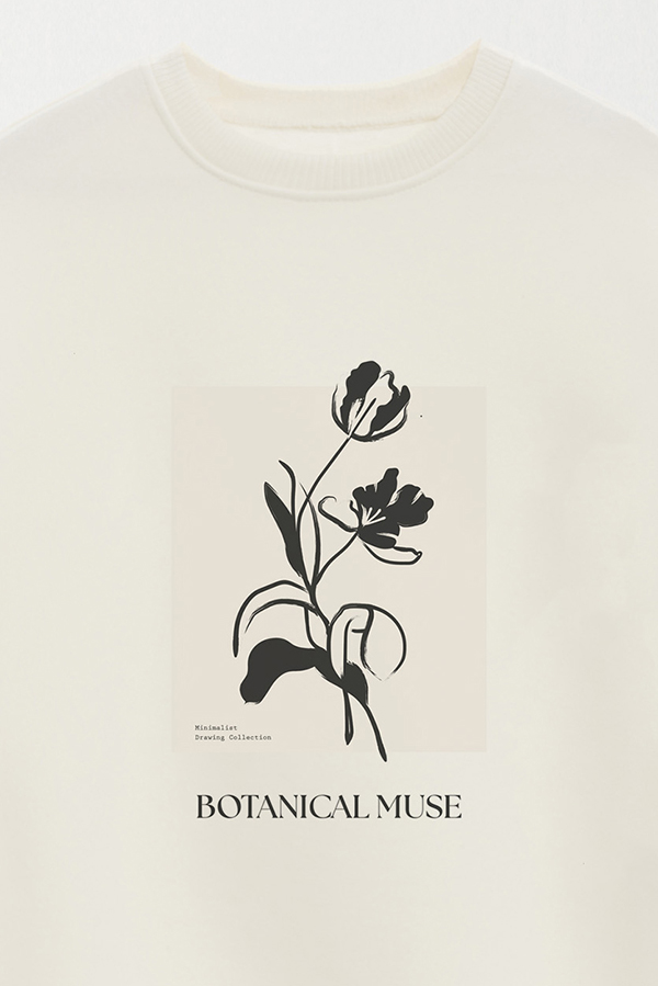 BUZO CREWNECK ESTAMPADO BT BOTANICAL MUSE