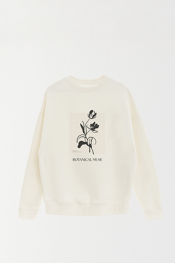 BUZO CREWNECK ESTAMPADO BT BOTANICAL MUSE