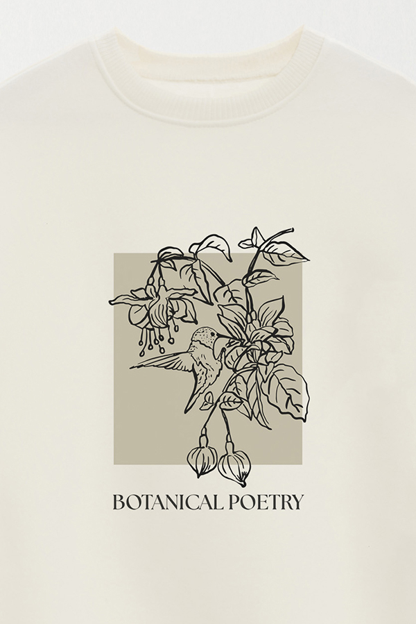 BUZO CREWNECK ESTAMPADO BT BOTANICAL MUSE