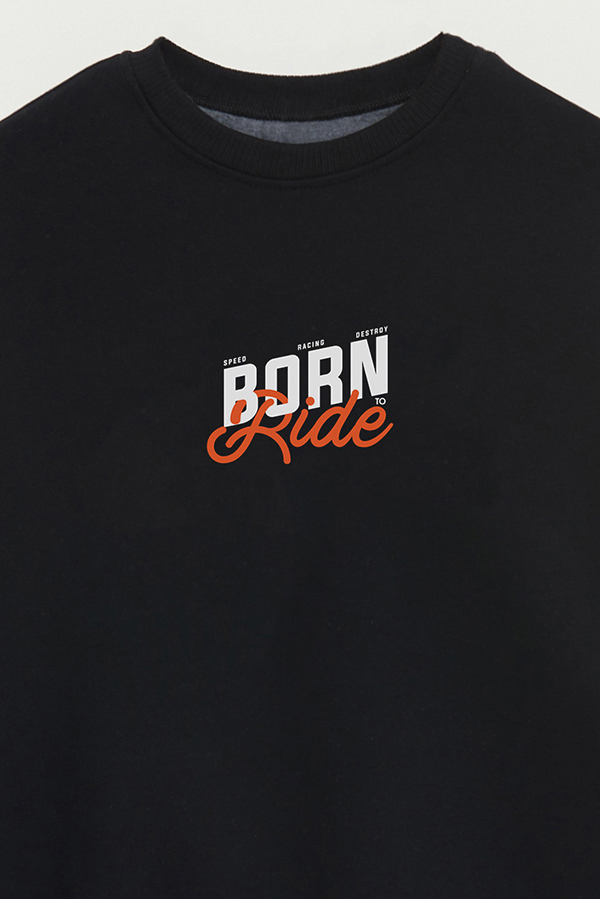 BUZO CREWNECK ESTAMPADO STREET MOOD BORN TO RIDE