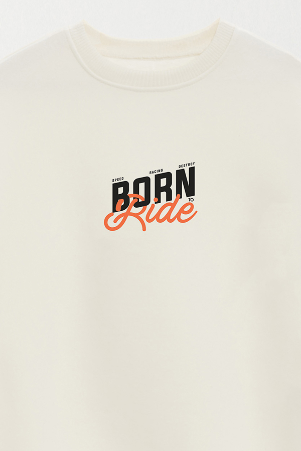 BUZO CREWNECK ESTAMPADO STREET MOOD BORN TO RIDE