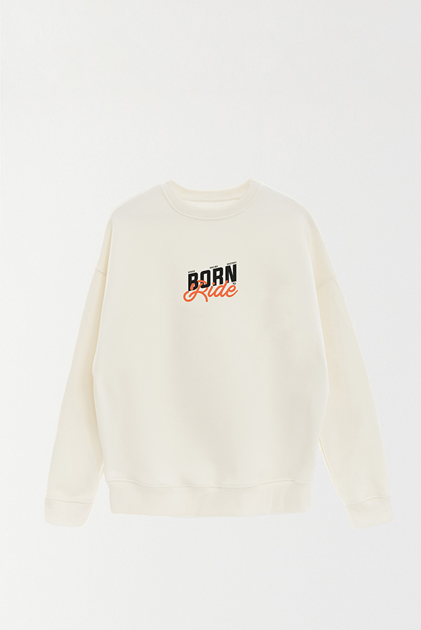BUZO CREWNECK ESTAMPADO STREET MOOD BORN TO RIDE