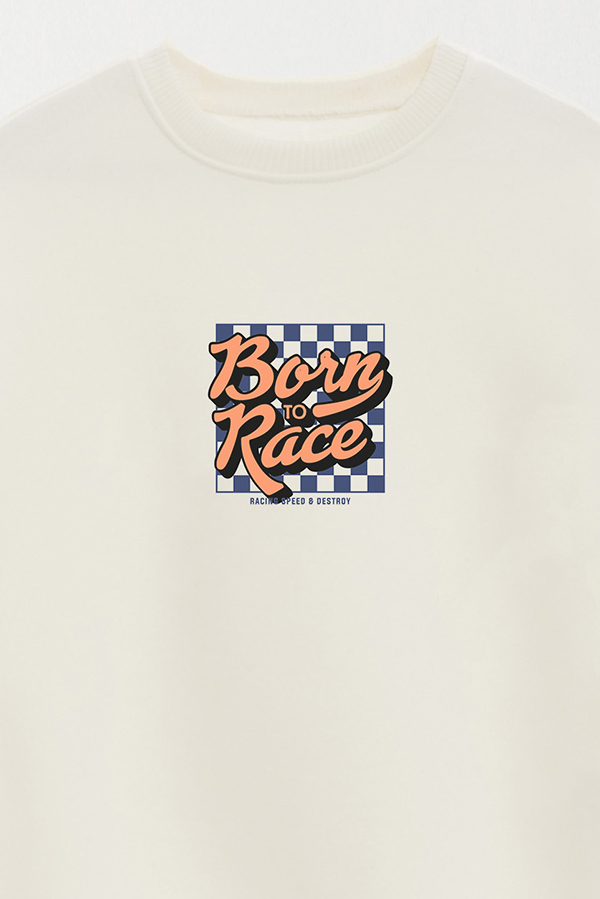 BUZO CREWNECK ESTAMPADO STREET MOOD BORN TO RACE 2