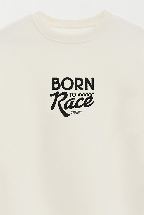BUZO CREWNECK ESTAMPADO STREET MOOD BORN TO RACE