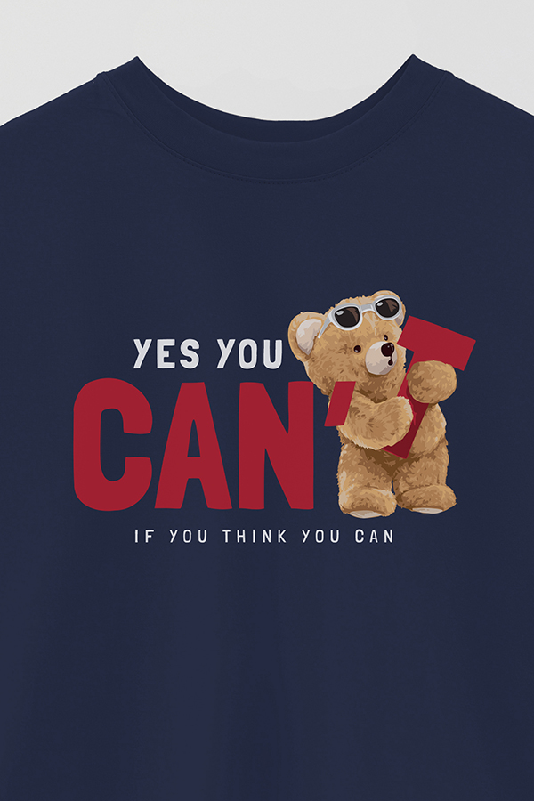 REMERA OVER ESTAMPADA UNISEX TEDDY YES YOU CAN
