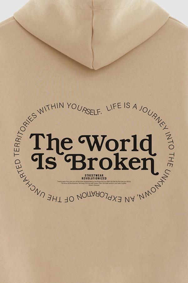 HOODIE ESTAMPADO URBAN THE WORLD IS BROKEN