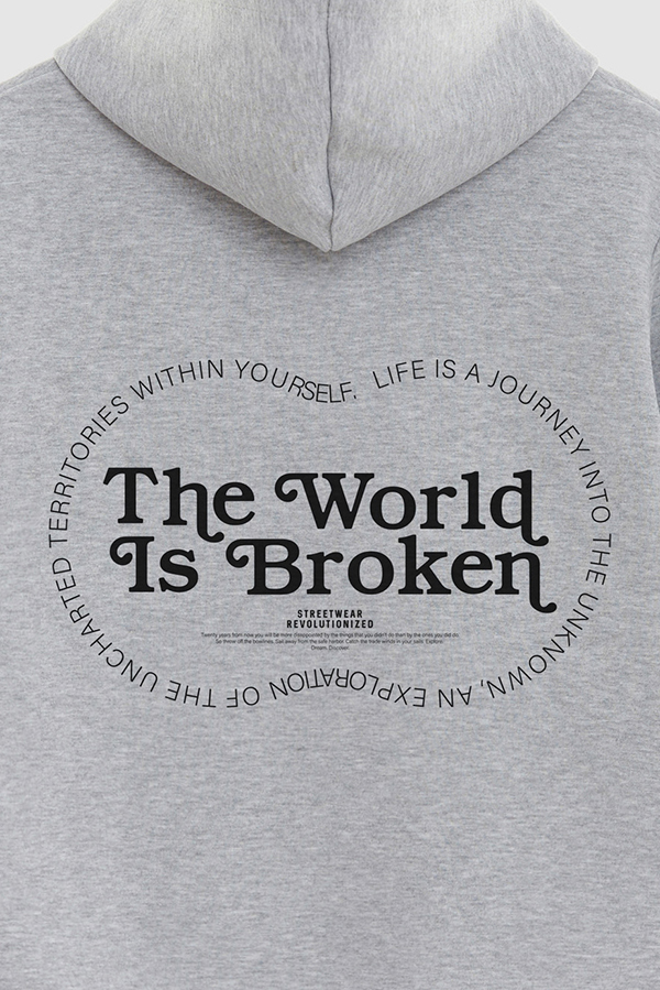 HOODIE ESTAMPADO URBAN THE WORLD IS BROKEN