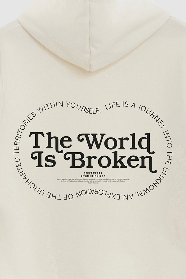 HOODIE ESTAMPADO URBAN THE WORLD IS BROKEN