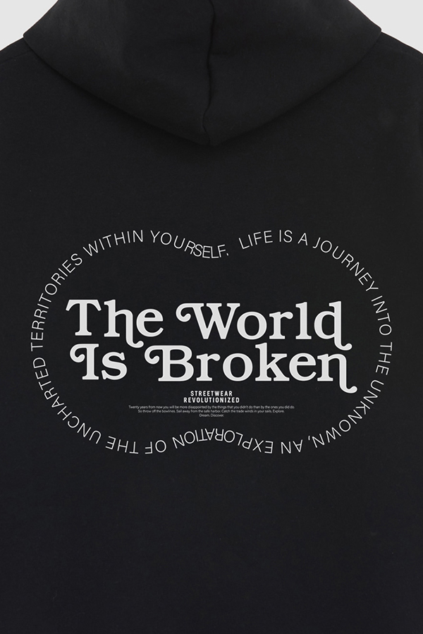 HOODIE ESTAMPADO URBAN THE WORLD IS BROKEN