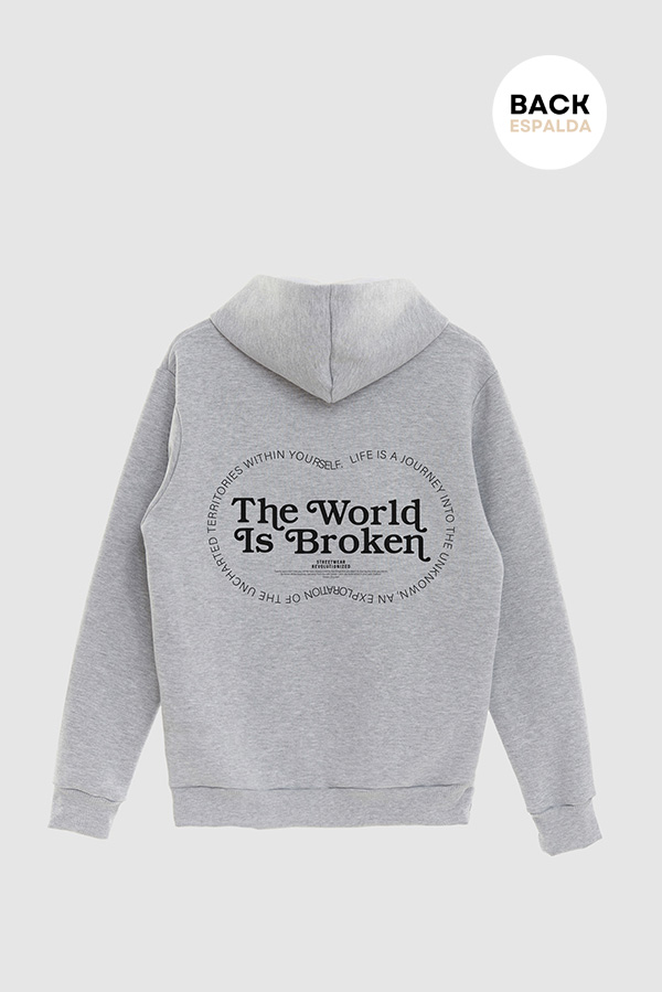 HOODIE ESTAMPADO URBAN THE WORLD IS BROKEN