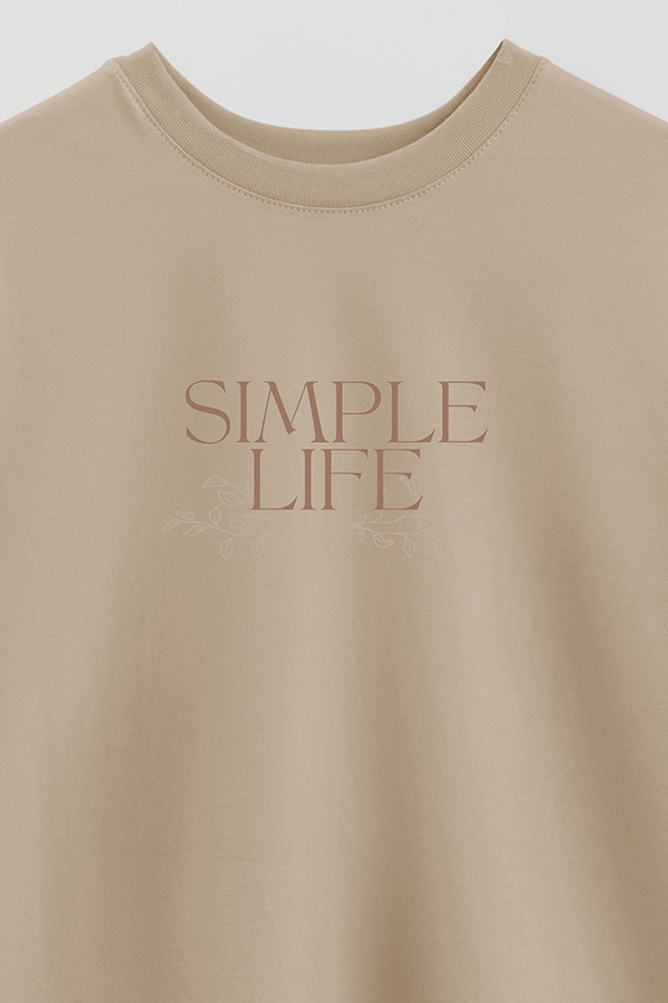 REMERA OVER ESTAMPADA SIMPLE LIFE