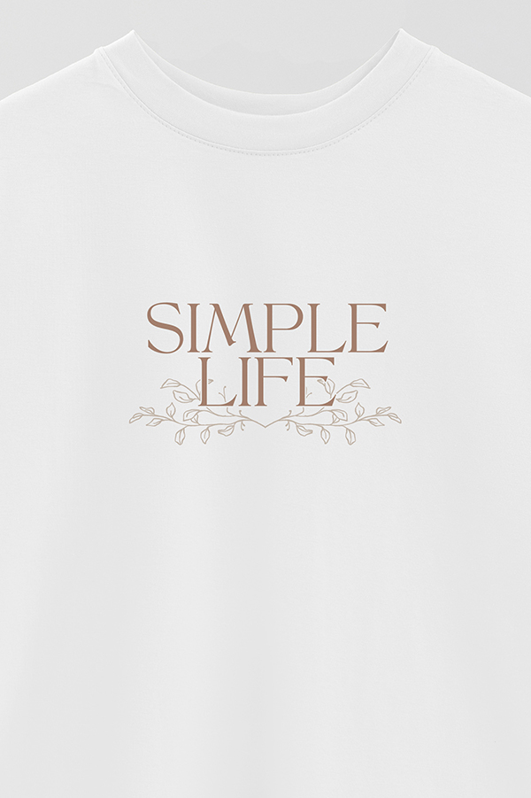 REMERA OVER ESTAMPADA SIMPLE LIFE
