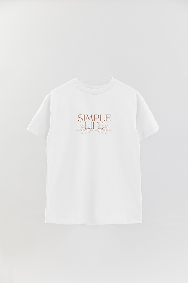 REMERA OVER ESTAMPADA SIMPLE LIFE