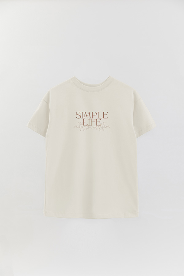 REMERA OVER ESTAMPADA SIMPLE LIFE