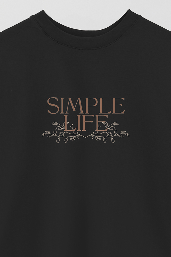REMERA OVER ESTAMPADA SIMPLE LIFE