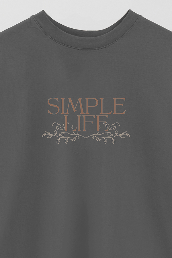REMERA OVER ESTAMPADA SIMPLE LIFE