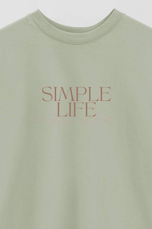 REMERA OVER ESTAMPADA SIMPLE LIFE