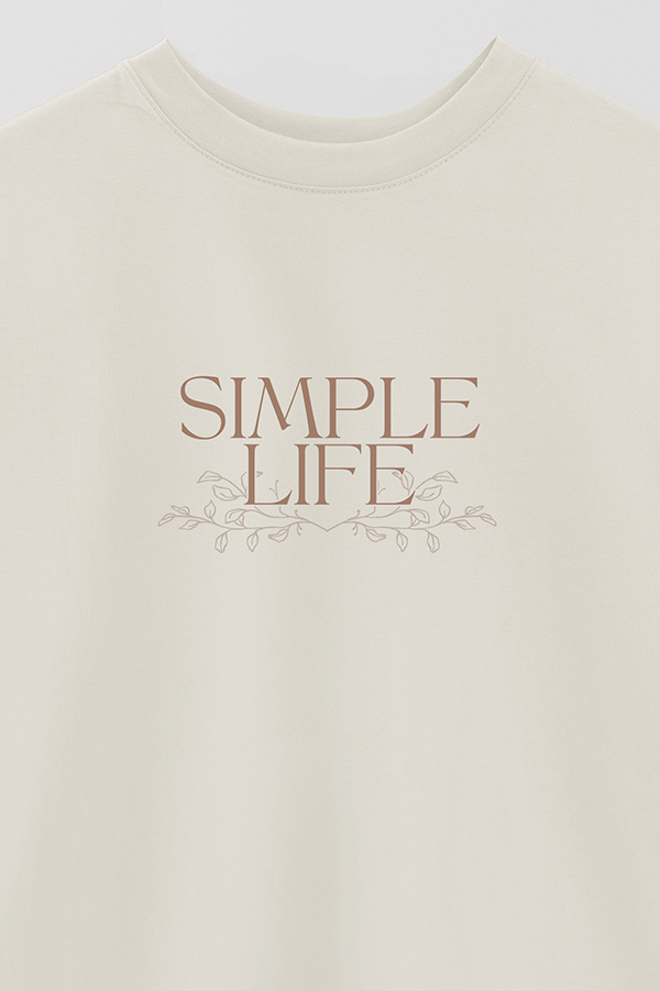REMERA OVER ESTAMPADA SIMPLE LIFE