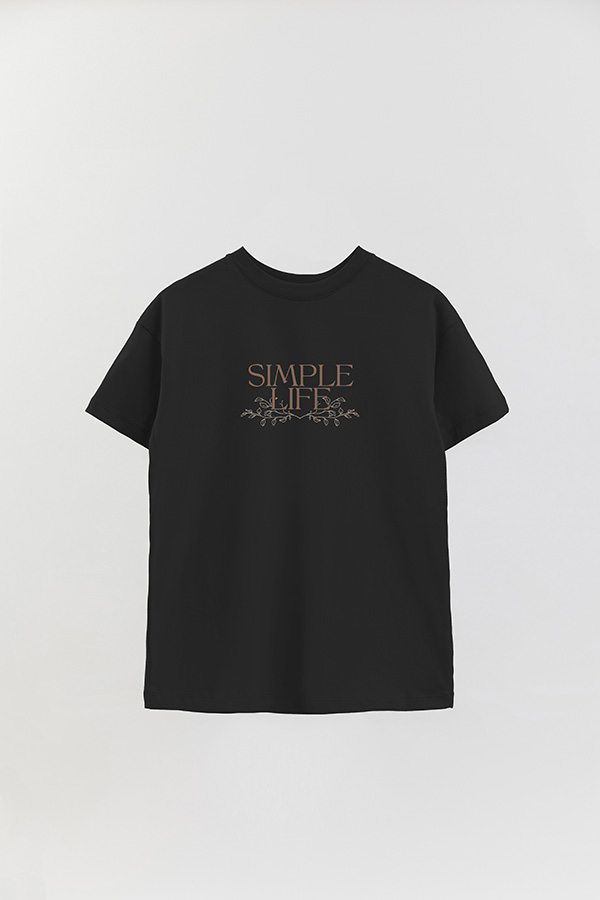 REMERA OVER ESTAMPADA SIMPLE LIFE
