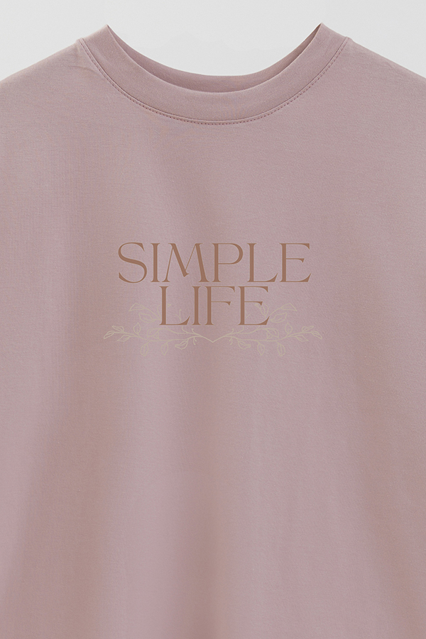 REMERA OVER ESTAMPADA SIMPLE LIFE