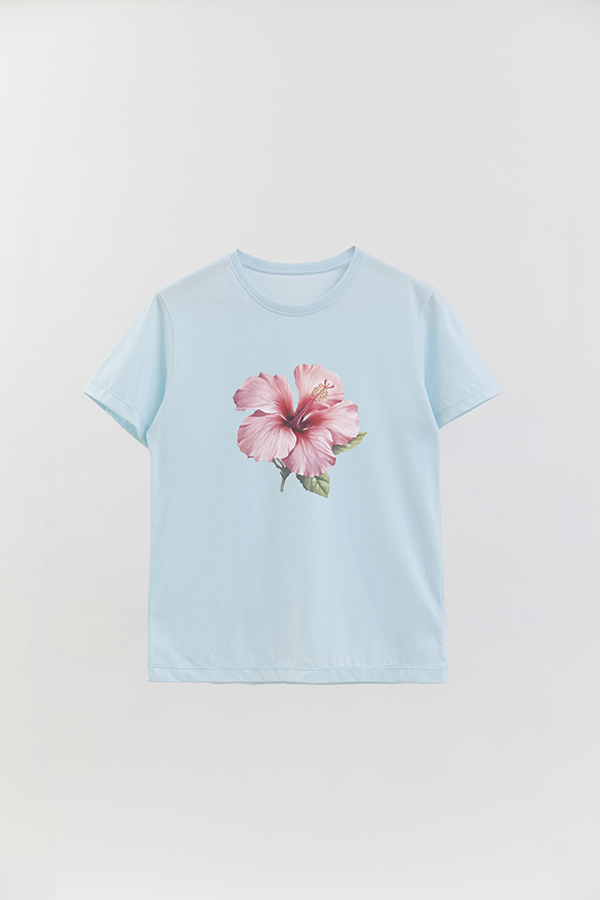REMERA BASICA ESTAMPADA HIBISCUS 3