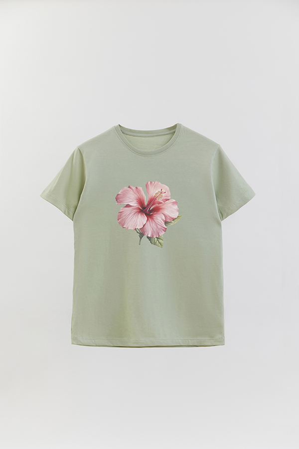 REMERA BASICA ESTAMPADA HIBISCUS 3