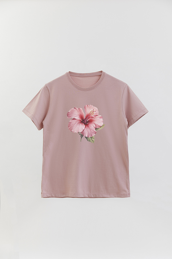 REMERA BASICA ESTAMPADA HIBISCUS 3