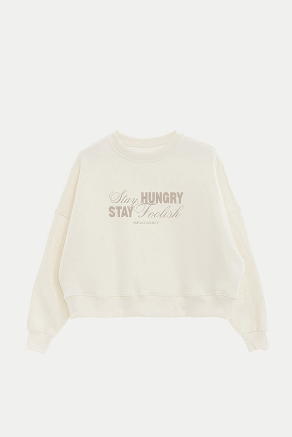 BUZO CROP ESTAMPADO STAY HUNGRY