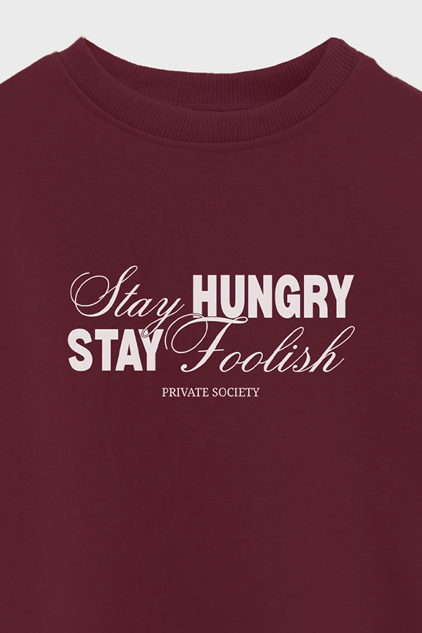 BUZO CROP ESTAMPADO STAY HUNGRY