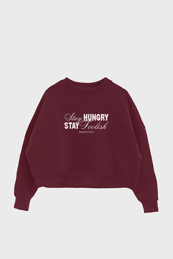 BUZO CROP ESTAMPADO STAY HUNGRY