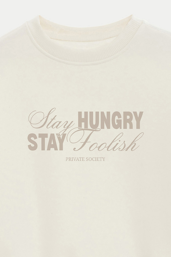 BUZO CROP ESTAMPADO STAY HUNGRY