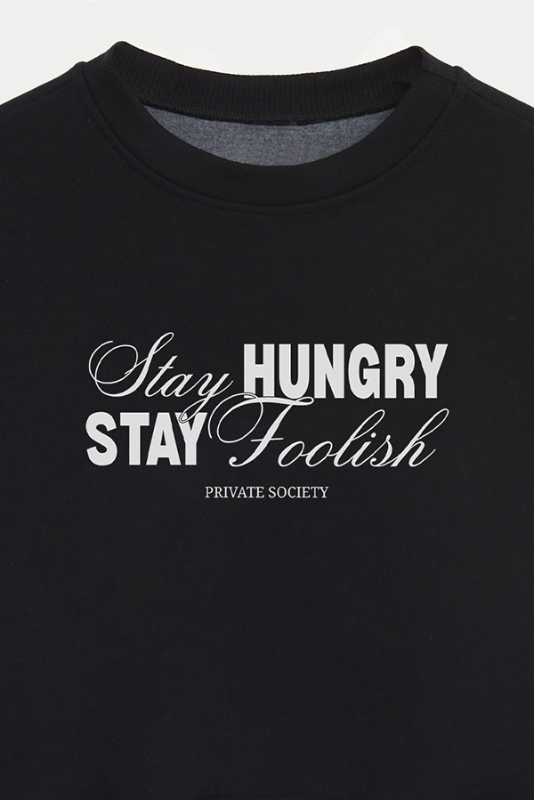 BUZO CROP ESTAMPADO STAY HUNGRY