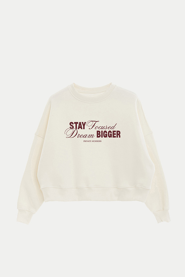 BUZO CROP ESTAMPADO STAY FOCUSED