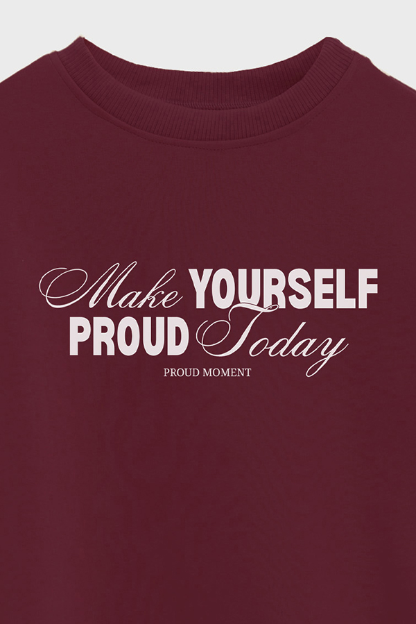 BUZO CROP ESTAMPADO MAKE YOURSELF PROUD