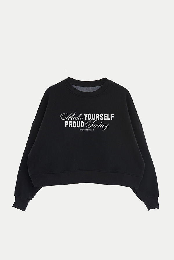 BUZO CROP ESTAMPADO MAKE YOURSELF PROUD
